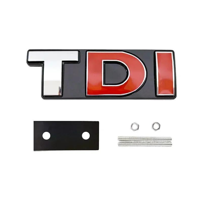 AGLNX1 3D Metal TDI Logo Car Front Grille Emblem Sticker Fender Side Rear Trunk Auto Badge Decor For VW Polo Golf Jetta Passat MK4 MK5