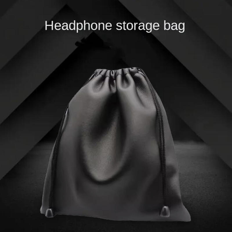 Soft Headphone Leather Storage Bag Waterproof Protective for Case for Large Size Headband Headphone Accessories Carry Pouch