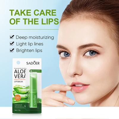 Бальзам для губ с алоэ вера SADOER Витамин С предотвращает сухость и потрескивание губ Увлажняющий бальзам для губ