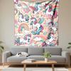 Colorful Unicorns, Rainbows, and Stars Patterned tapestry for bedroom and living room home decor