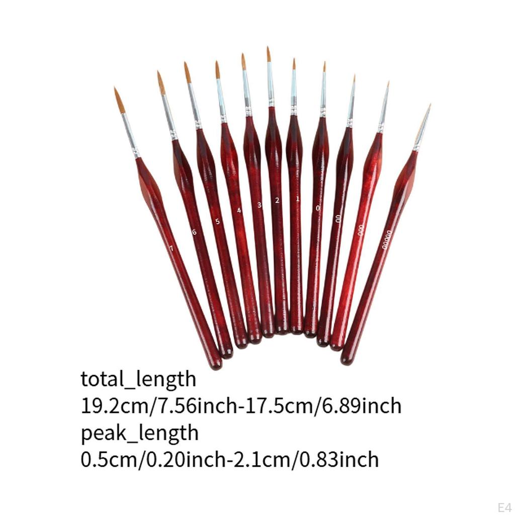 11 Pieces Miniature Paint Brushes Art Liner Portable Supplies Convenient Detail