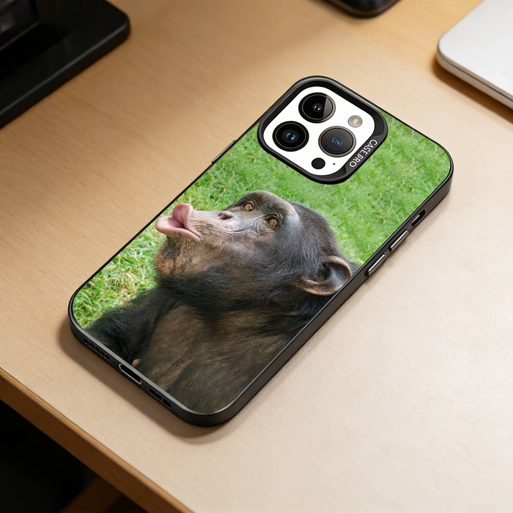 Забавные Милые Обезьянки Чехол для Телефона Для iPhone 17,16,15,14,13,12,11 Plus,Pro Max,XS,Цветной Посеребренный Внутренний Чехол