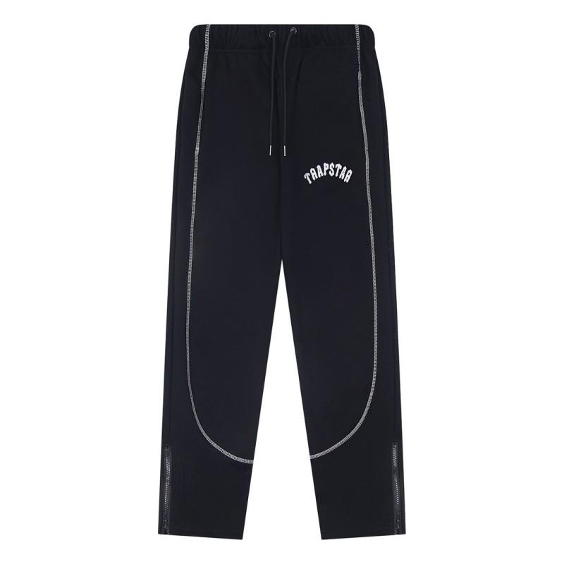Trapstar Letter Embroidery Colorblock Hooded Sweatshirt Jogger Pants Set Unisex Streetwear Outfit