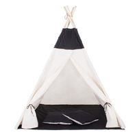 Tipi tente pour enfant en coton SPRINGOS - Noir - 160x120x100 см - вкл. 2 куссенса