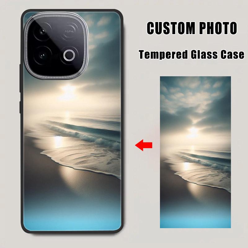Customized Glass Phone Case DIY Cover For Vivo IQOO z7x z7 z10 turbo z10 turbo pro z3 z5 z6 z8 z8x z9 z9s z9s pro z9x z9turbo