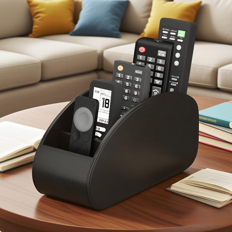 1 шт. Держатель для пультов с 5 отделениями - Совместим с ТВ/DVR/Кабельным, Компактный настольный лоток для пультов/Очков/Ручек