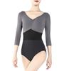Flexdans Adult Ballet for and Leotard, 3/4 Sleeves, Women, Ballet, Gymnastics, Yoga, D029-GREY-175