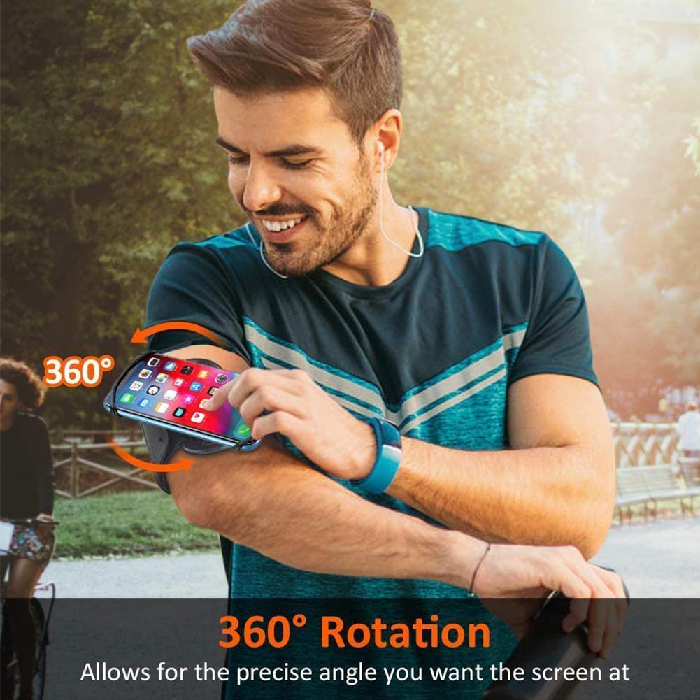 Outdoor 360° Mobile Phone Running Phone Bag Wristband Belt Jogging Cycling Arm Band Holder Wrist Strap Bracket Stand Support