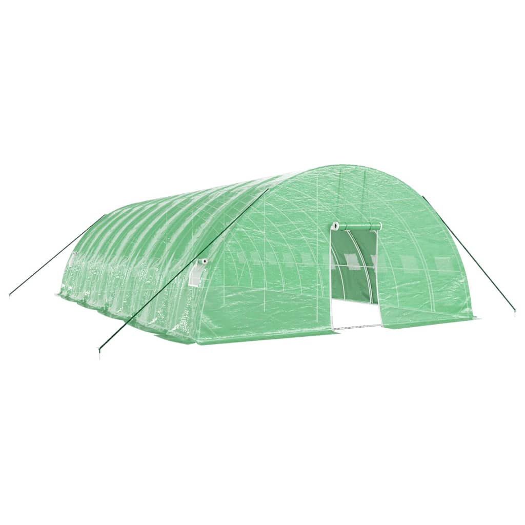 Green Greenhouse with Steel Frame 60 m² 10 x 6 x 2.85 m