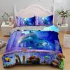 Dolphin Duvet Cover Set 3D Fish In Blue Sea Cute Animals Queen King Twin Full Size Bedding Set For Kids Boy Girl Comforter Cover