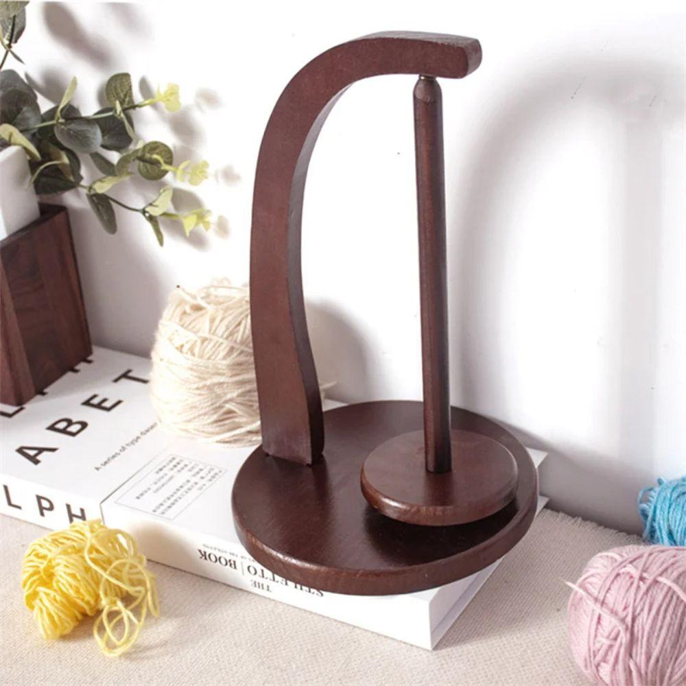 Rotating Wooden Yarn Holder Spinning Yarn Stand Knitting Tool Thread Spool Crochet
