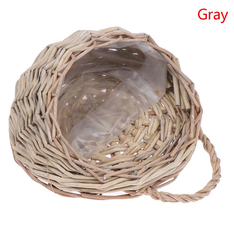 Flower Planter Wall Hanging Wicker Rattam Basket Garden Vine Pot Plants Holder Wicker Basket Nest Flower Pot Home Decoration
