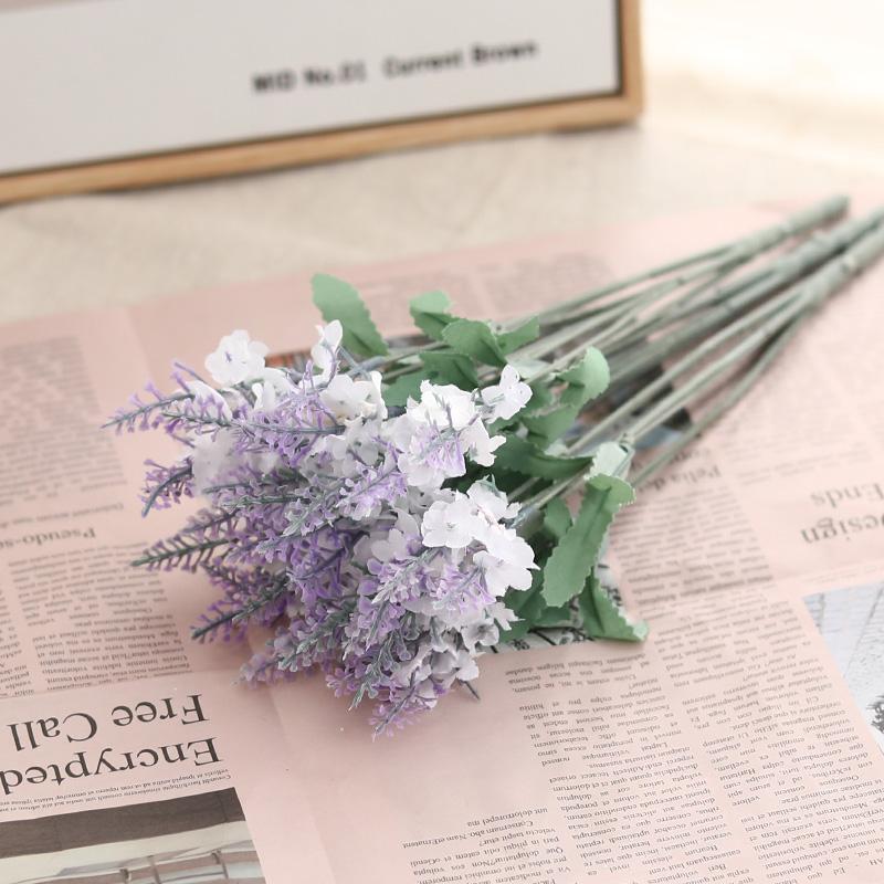 Искусственный цветок шелковый фиолетовый лаванда домашний уличный садовый декор букет поддельный свадебный рождественский день аксессуары для вечеринки