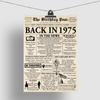 Stuff4 51st Birthday Poster Unframed - Born In 1975 Newspaper - Happy 51 Birthday for Men Women Retro Vintage Gifts Back In 1975, 8x10 Inch Bday