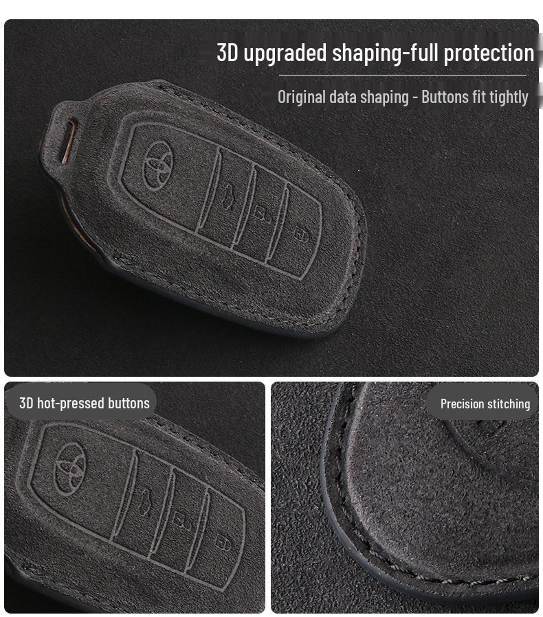 Замшевый и кожаный чехол для ключей Toyota Corolla для Avalon, Camry, Levin, RAV4, Highlander