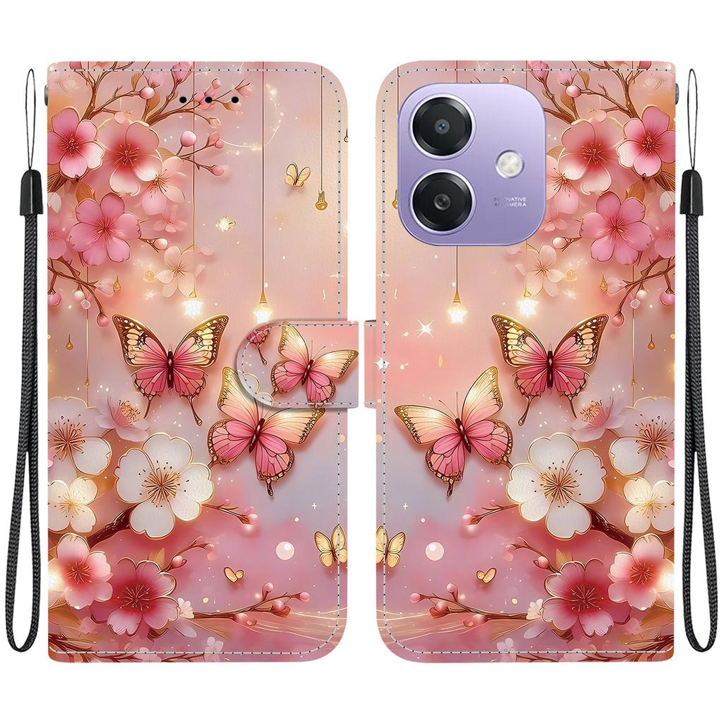 Чехол-книжка из искусственной кожи ручной работы для Oppo A3/A3 4G/Oppo A60/Oppo A40/A40m/Oppo A5x, противоскользящий, противоударный чехол с ремешком на запястье и рисунками сердец/роз/кошек