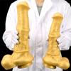 Gold Golden Horse Dildo Male and Female Silicone Soft Oversized Anal Plugs Anal Plug Masturbator