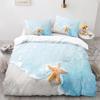Starfish Duvet Cover King Queen Blue Ocean Bedding Set Beach Seaside Quilt Cover Sea Animal 2/3pcs Polyester Comforter Cover