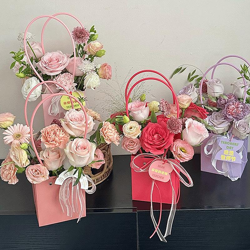 Портативная коробка для упаковки цветов, свадебное украшение, подарочный пакет, сумочка, День святого Валентина, украшение для вечеринки по случаю дня рождения, упаковка для букета своими руками