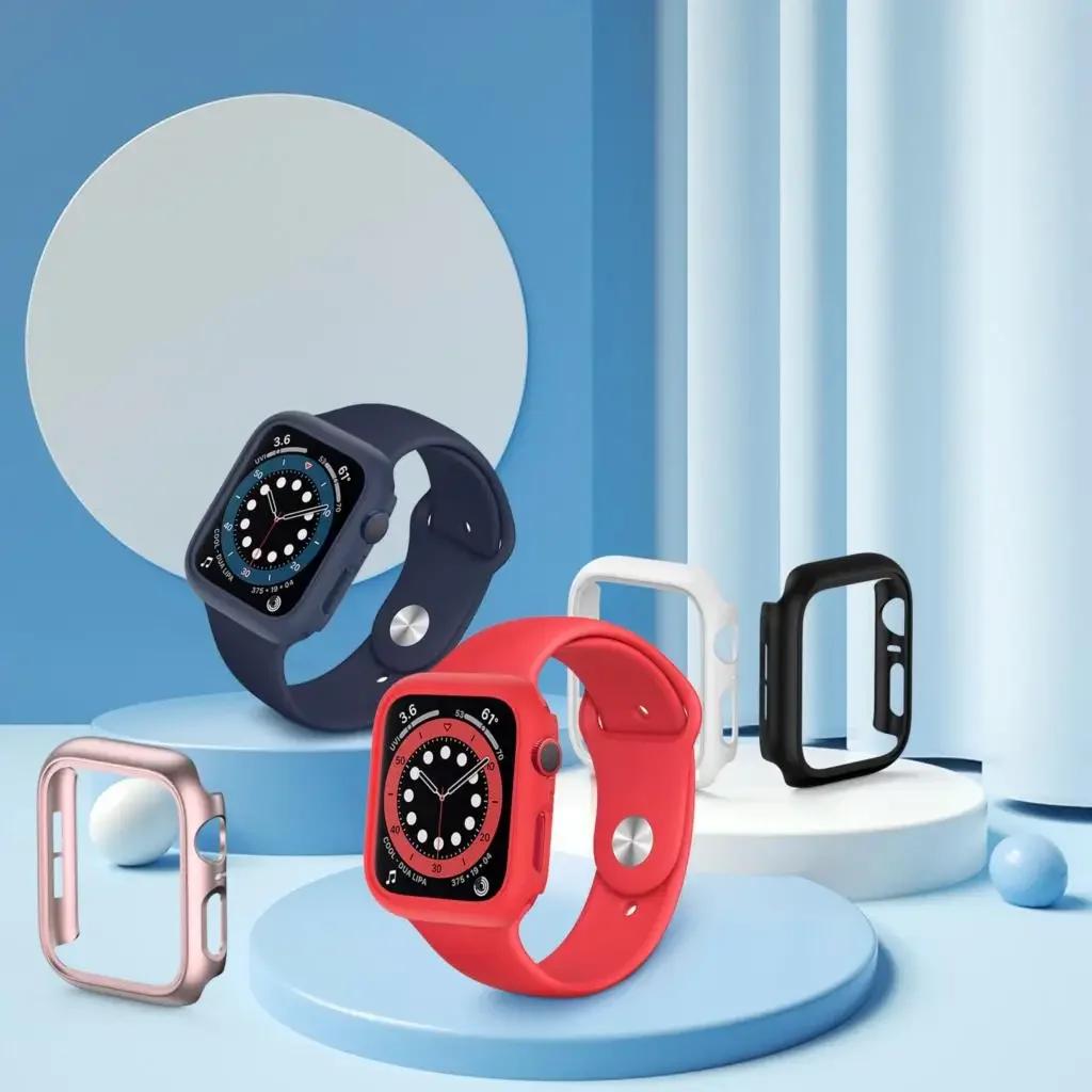 Чехол для Apple Watch Case 45мм 41мм 44мм 40мм 42мм 38мм 46 49 мм Аксессуары PC Защитный бампер iWatch Series 8 7 SE 6 5 4 3 9