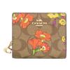 Wallet FCR939 CR939 Khaki Multi Signature Floral Print C Charm Snap Round Zip Wallet (Bifold Wallet) Women's [Outlet Product] [Brand] [Item]