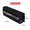 LED Display Car Inverter 12V 220V 2000W 3000W 4000W 5000W DC 12V To AC 220V Pure Sine Wave Voltage Transformer Power Converter Silver/Black