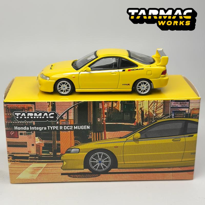 Гудронированные работы 1:64 TW Honda Integra TYPE R DC2 MUGEN Солнечно-желтый Литой Автомобиль Модель Погоня