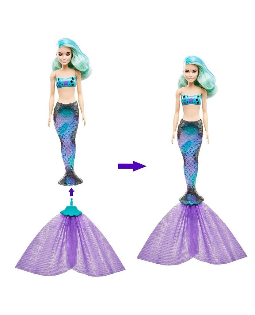 Barbie Color Reveal Mermaid Series – 7 Surprises Doll (Tube H32 Cm / Ø8 Cm)