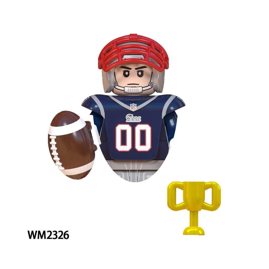 Usa Rugby Sport Player Set Buliding Blocks Chicago Bears Philadelphia Eagles England Patriots Mini Action Figure Bricks Toys