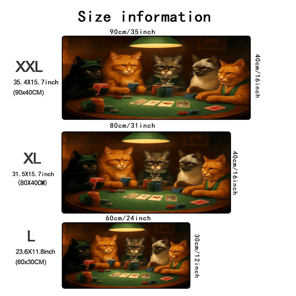 Cat Magic Tcg Gaming Mouse Pad Stitched Edges Nonslip Extended Playmat Anime Desk Mat For Mtg Office Desk Accessories