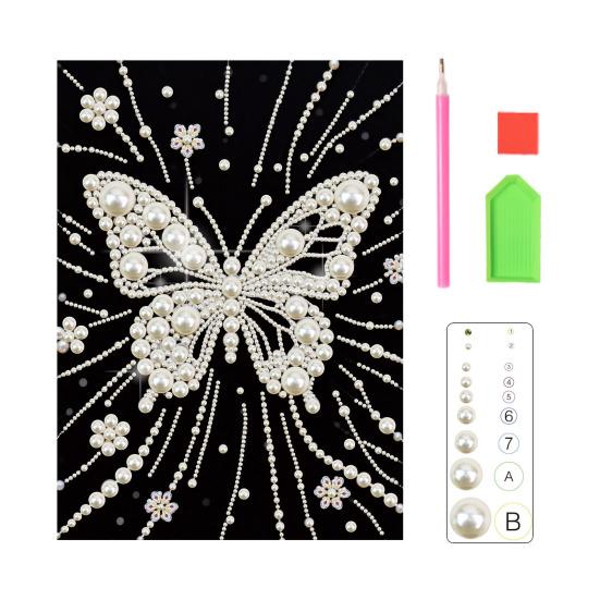 Набор для 3D-рисования жемчугом DIY Искусство и поделки из искусственного жемчуга для взрослых Мозаичная настенная живопись Картина с жемчугом и стразами в виде бабочки для декора дома и спальни