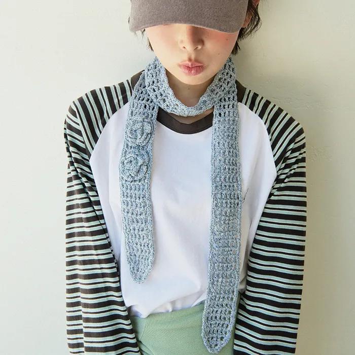 [Handmade] Daisy Boom Handmade Knit Scarf Sky