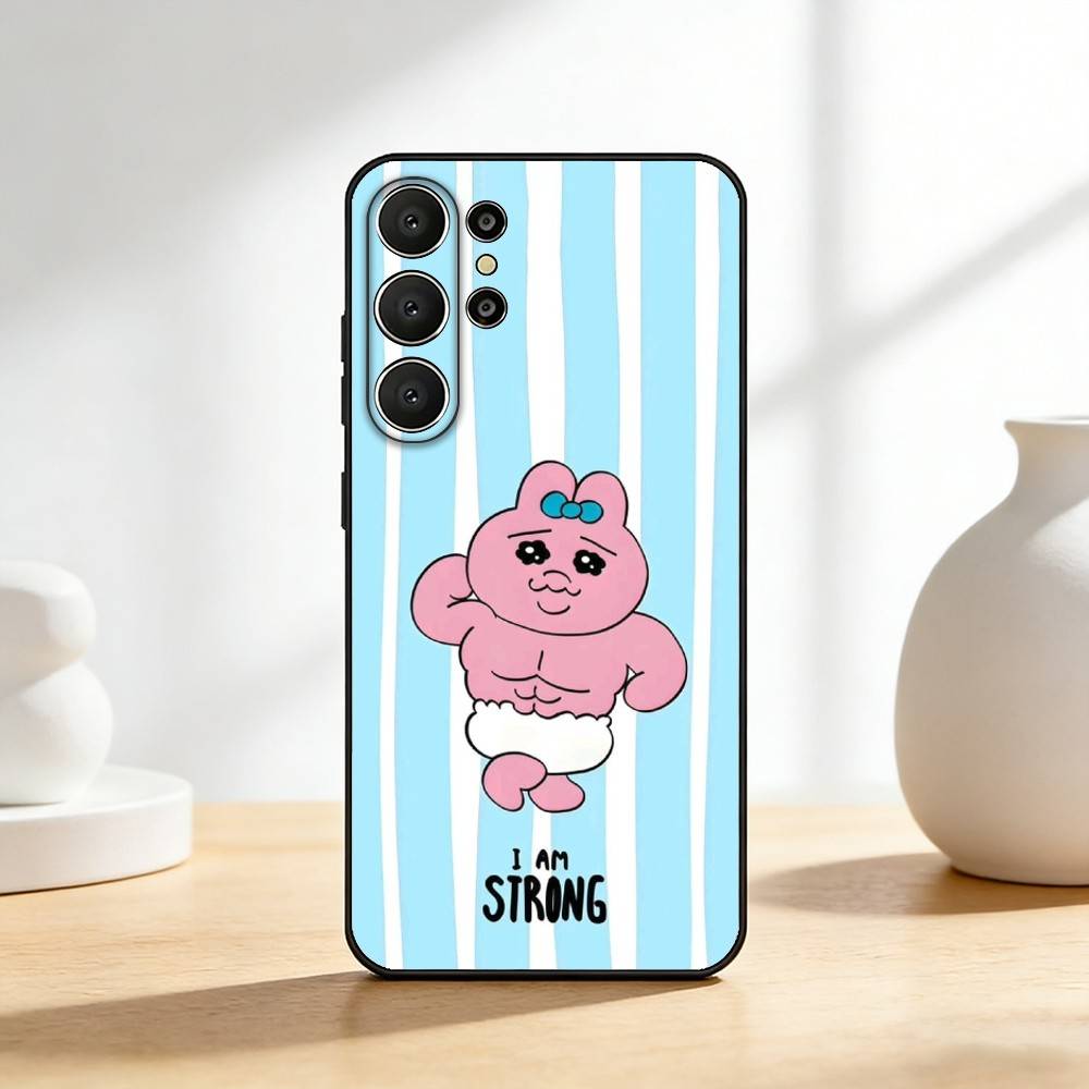 O-Opanchu Милый U-Usagi Чехол для телефона Samsung S26,S25,24,23,22,30,21,10,9,Ultra,Plus,Lite,FE Мягкий Черный Чехол