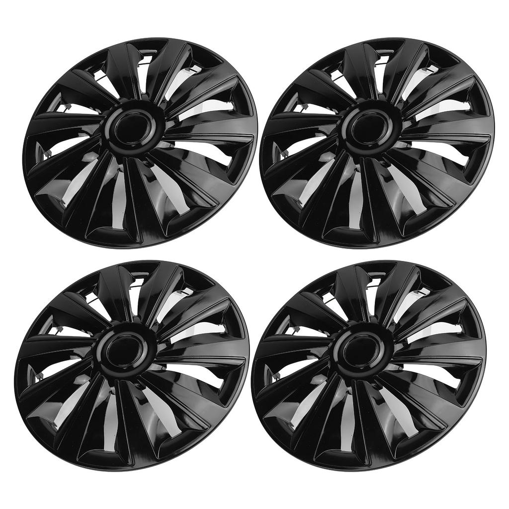 4 Pcs Wheel Hub Cap Full Protection Snap On Scratch Resistant Universal Fit for Any 15 Inches Steel 