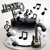 Rock Music Cake Topper Guitar Cake Toppers Music Notes Balls Cake Decorations for Musician Birthday Party Rock Theme Party