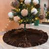 Yousheng Velvet Christmas Tree Skirt 48 Inch Ruffled Holiday Tree Skirt Rustic Xmas Tree Decoration Soft Festive Tree Apron for Cozy Celebrations