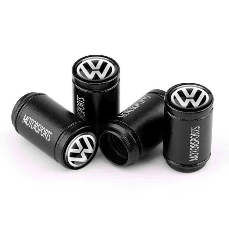 2026 Hot Valve Stems Caps 4PCS 3D Metal Tire Valve Caps Car Tyre Air Stems Cover Decorate For VW Volkswagen GTI Golf 7 Passat R Polo Pass ET1