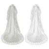 Bridal Wedding Veil Lace Flower Embroidery Single Layer Large Long White Romantic Soft Mesh Photo Prop Cosplay Engagement Veil Party Headpiece