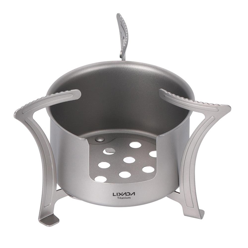 Lixada Titanium Alcohol Stove Ultralight Mini Pocket Alcohol Stove for Hiking Backpacking Fishing