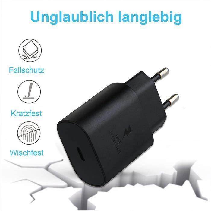 Быстрое зарядное устройство USB C 25 Вт, Сверхбыстрое зарядное устройство Type C с зарядным кабелем Anoid USB C — C длиной 1,5 м для Samsung Galaxy S108