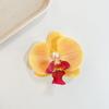 Women Korean Cloth Floral Pearl Hair Clip Sweet Phalaenopsis Flower Hairpin Female Headdress