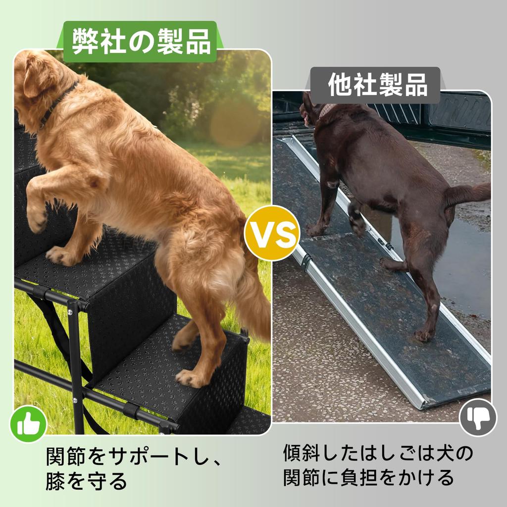 Dog Steps Pet Ladder Foldable Car Ladder Suitable for Large Dogs to Height Adjustable Joint Support Aluminum Frame 4 Steps Compact Storage Bed Sofa