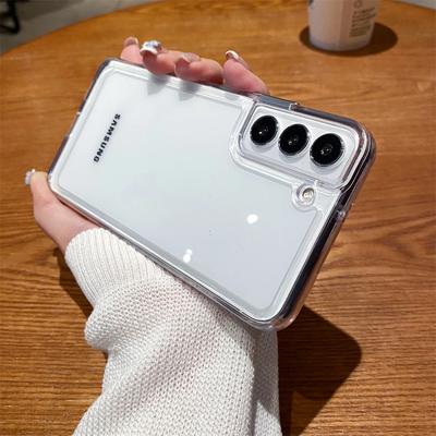 Для Samsung Galaxy S24 S23 S22 S21FE Plus S25 ULTRA Роскошный Прозрачный Защитный Чехол из Жесткого Акрила и Силикона