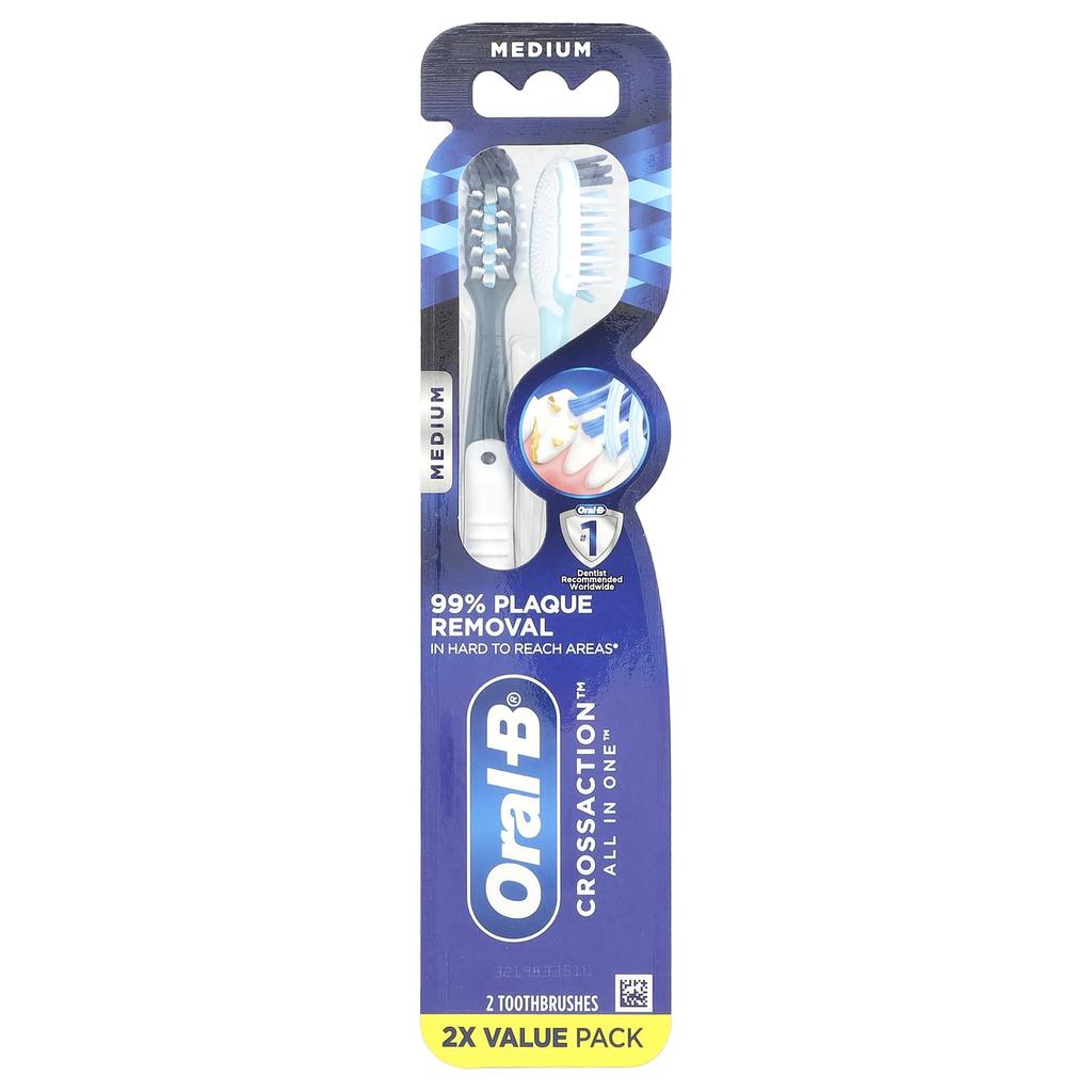 Oral-B Crossaction™ All-in-One™ Toothbrush, Medium, 2 Pack