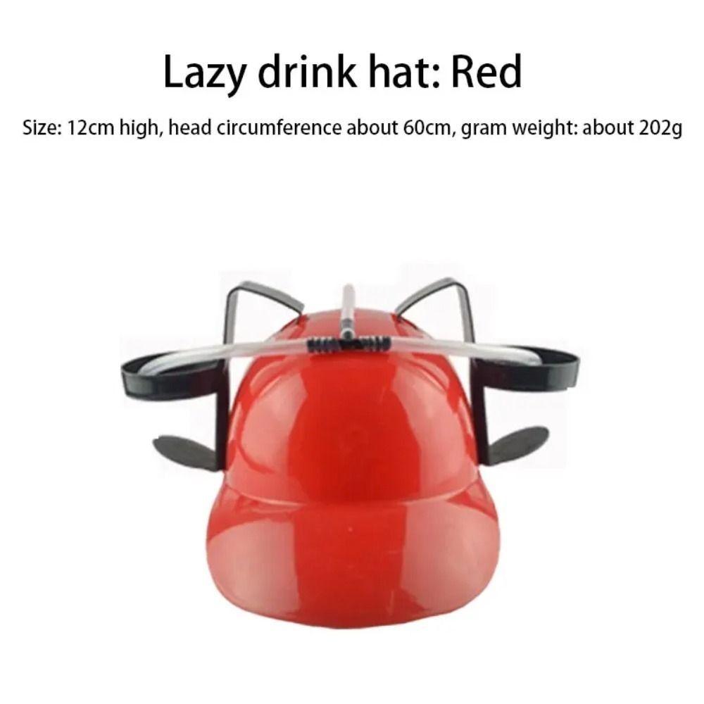 Handsfree Lazy Drinking Caps With Straw Beverage Helmet Headgear Beer Beverage Hat  Holiday Game