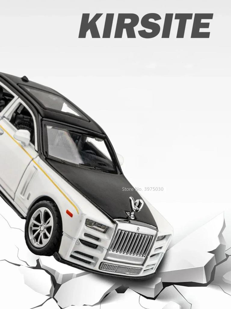 ABBD1 1/36 Rolls Royce Phantom Car Model Alloy Diecast Simulation Toy with Sound Light 2 Doors Opened Toys for Kids Christmas Gifts