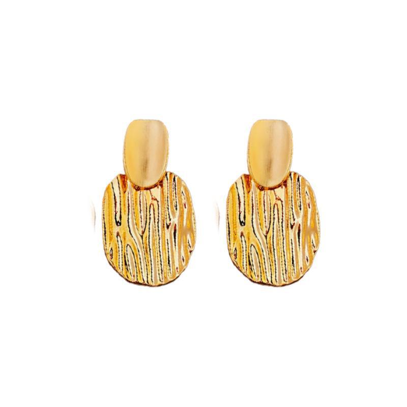 Крупные металлические серьги в европейском и американском стиле - серебряная игла, модный дизайн высокого класса для женщин