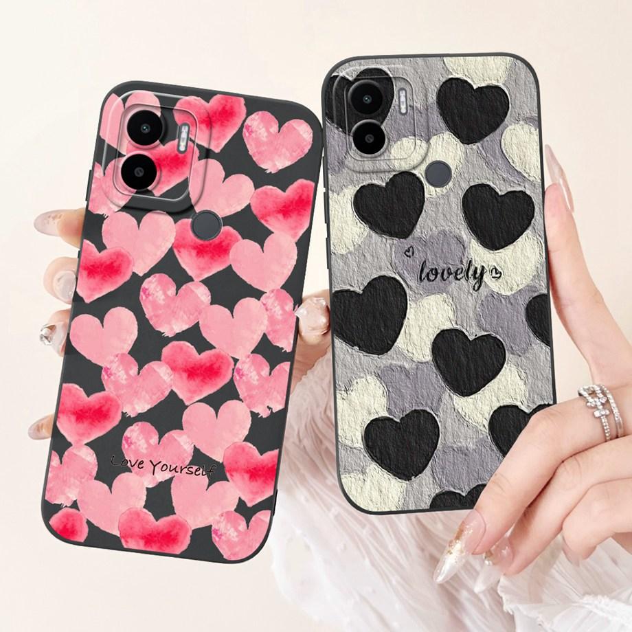 Чехол для Xiaomi Redmi A1+ A2+ A1 A2 A3 A3X A3 Pro Funda Redmi A5 A4 С рисунком Сердце Бантик Цветочный Мотив Чехол Мягкий Силикон