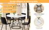 Table Set (5-Piece), Dining Table 100 x 100 x 76 cm (incl. 4 Chairs), Coffee Table for 4 People, Velvet Chair (incl. Marble Top), Black Chair