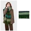 Luxury Green Faux Cashmere Tassel Scarf for Women - Versatile Winter Shawl Snood